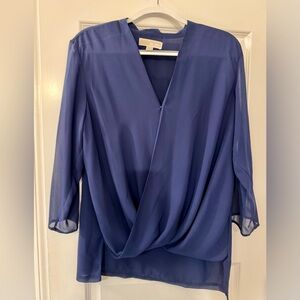 MICHAEL Michael Kors Deep Blue V-Neck Blouse